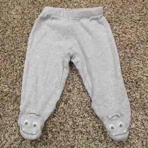 Carters Pull On Footed Sweatpants Infant Boys 3M Gray Elastic Jogger Bottoms